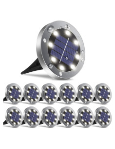 Luces Solares OULONGER 12 Piezas LED Impermeables Jardín
