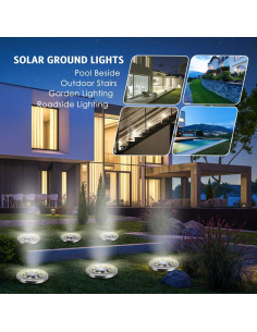 Luces Solares OULONGER 12 Piezas LED Impermeables Jardín 2