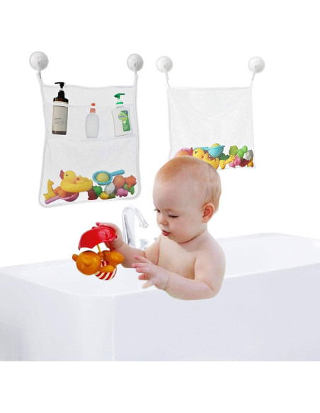 Organizador de Juguetes de Baño TTSAM Malla Portátil Blanco
