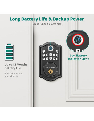 Cerradura Biométrica AkaGear DS10 Pro - Huella y Teclado