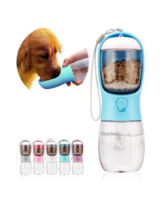 Botella de Agua para Perros Avelora 300ml Azul 2 en 1