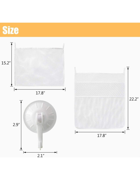 Organizador de Juguetes de Baño TTSAM Malla Portátil Blanco