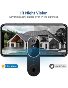 Cámara Timbre Video Guggre P50 1080P Wi-Fi Audio Bidireccional 2