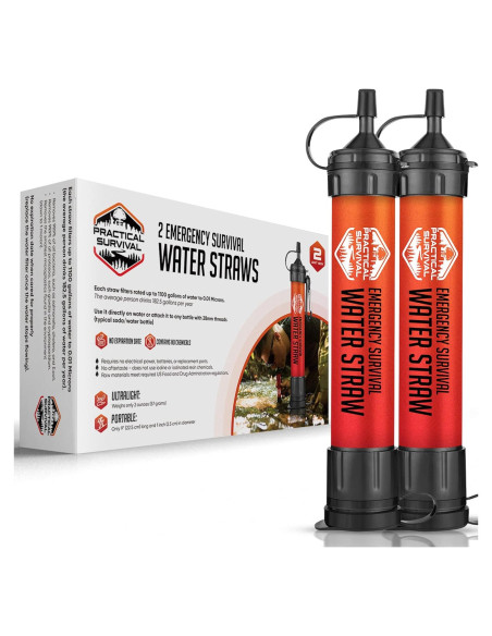 2 Popotes de Agua de Emergencia Practical Survival - Filtros 6813 L