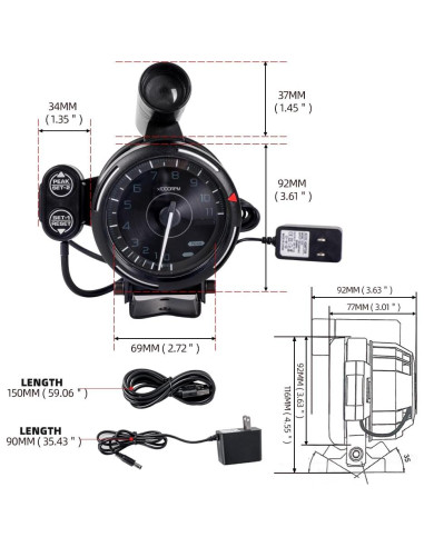 Tacómetro RASTP 12V para Simuladores de Carreras PC