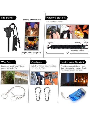 Kit de Supervivencia Taiker 151 Pcs con Primeros Auxilios