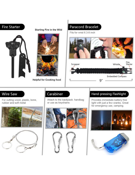 Kit de Supervivencia Taiker 151 Pcs con Primeros Auxilios