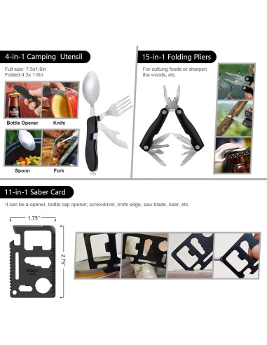 Kit de Supervivencia Taiker 151 Pcs con Primeros Auxilios