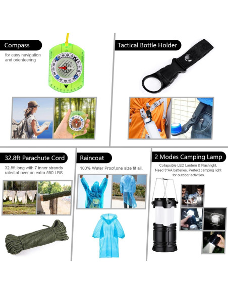 Kit de Supervivencia Taiker 151 Pcs con Primeros Auxilios