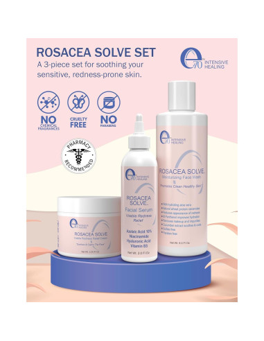 Conjunto Cuidado Piel Rosácea e70 - Limpiador, Crema y Suero