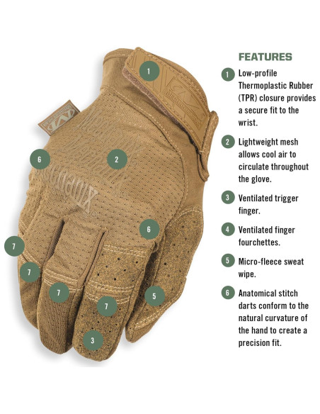 Guantes Mechanix Wear Specialty Vent Tácticos Marrón Grande