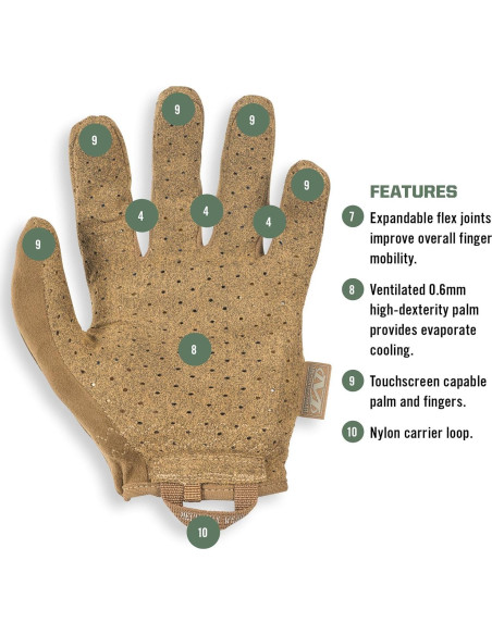 Guantes Mechanix Wear Specialty Vent Tácticos Marrón Grande