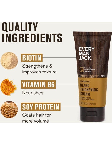 Crema Engrosadora para Barba Every Man Jack - 79g - Aroma Sándalo