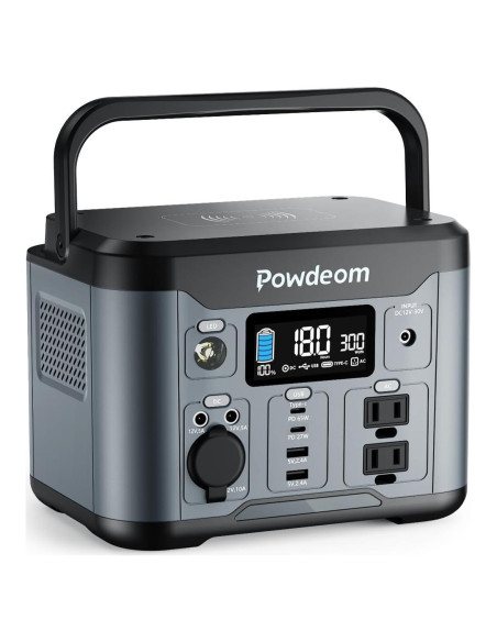 Estación de Energía Portátil Powdeom 300W 296Wh Cargador Solar