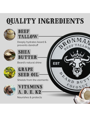 Mantequilla para Barba Bronmans 113g Hidratante Coco