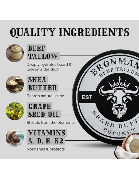 Mantequilla para Barba Bronmans 113g Hidratante Coco