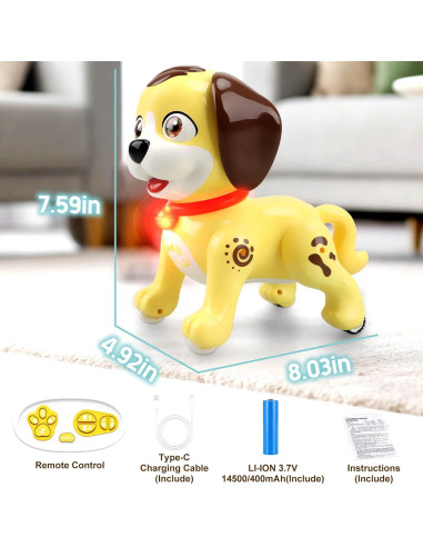 Robot Perro JONEG SM08H Interactivo para Niños 3-12 Años