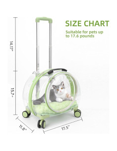 Transportador para mascotas TripleHare G400 Verde con ruedas 2
