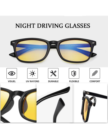 Gafas de Conducción Nocturna Polarizadas HD - Amarillo