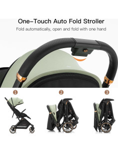 Carrito de bebé Gromast Plegable Verde 7.26 kg Ajustable 2