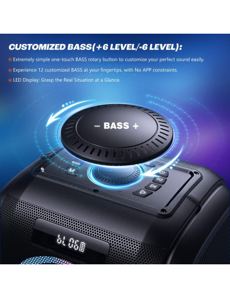 Altavoz Bluetooth W-KING T9 Pro 250W 10.7kg IPX5