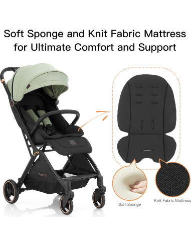 Carrito de bebé Gromast Plegable Verde 7.26 kg Ajustable