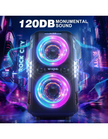 Altavoz Bluetooth W-KING T9 Pro 250W 10.7kg IPX5