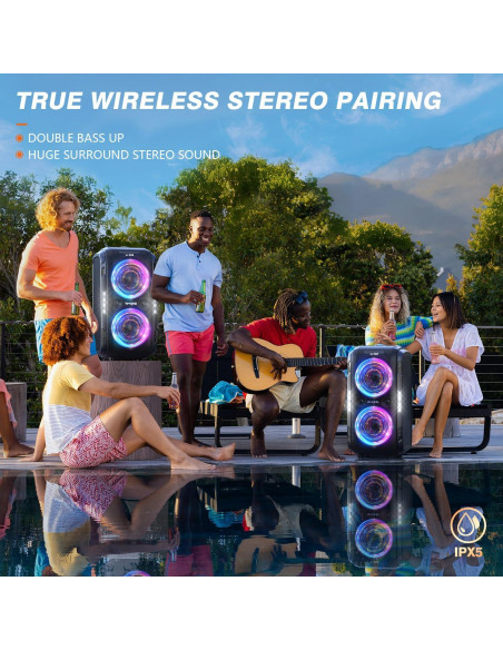 Altavoz Bluetooth W-KING T9 Pro 250W 10.7kg IPX5