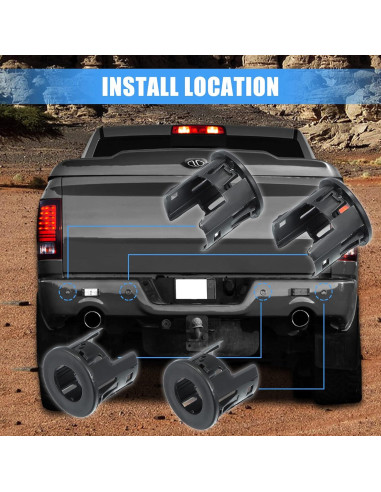 Carcasa Sensor Estacionamiento X AUTOHAUX 4 Piezas Dodge Ram