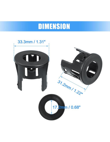 Carcasa Sensor Estacionamiento X AUTOHAUX 4 Piezas Dodge Ram