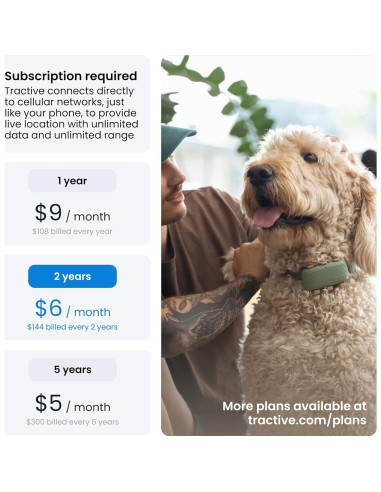 Rastreador GPS Tractive XL para Perros +22,68 kg Verde