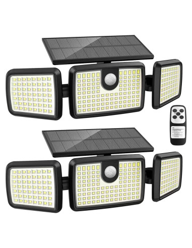 Luces Solares Exteriores Mihani 232 LEDs Carga Rápida 2 Pcs