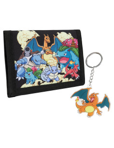 Conjunto Cartera Trifold y Llavero Pokémon Niños - Pikachu