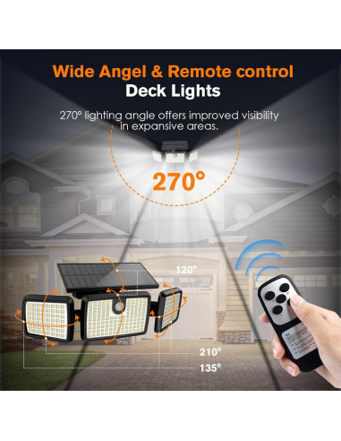 Luces Solares Exteriores Mihani 232 LEDs Carga Rápida 2 Pcs