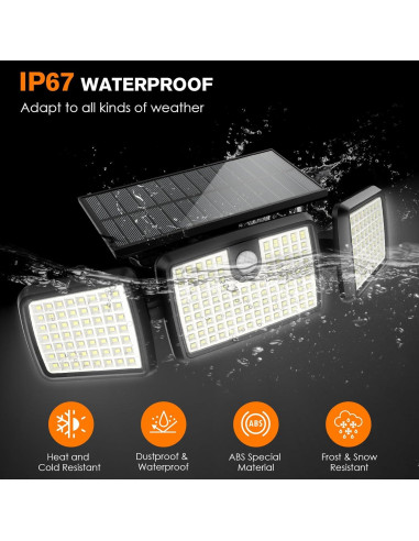 Luces Solares Exteriores Mihani 232 LEDs Carga Rápida 2 Pcs