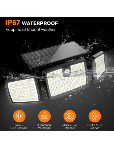 Luces Solares Exteriores Mihani 232 LEDs Carga Rápida 2 Pcs Luces Solares Exteriores Mihani 232 LEDs Carga Rápida 2 Pcs