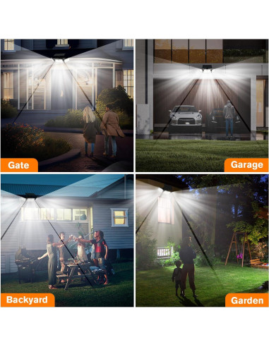 Luces Solares Exteriores Mihani 232 LEDs Carga Rápida 2 Pcs