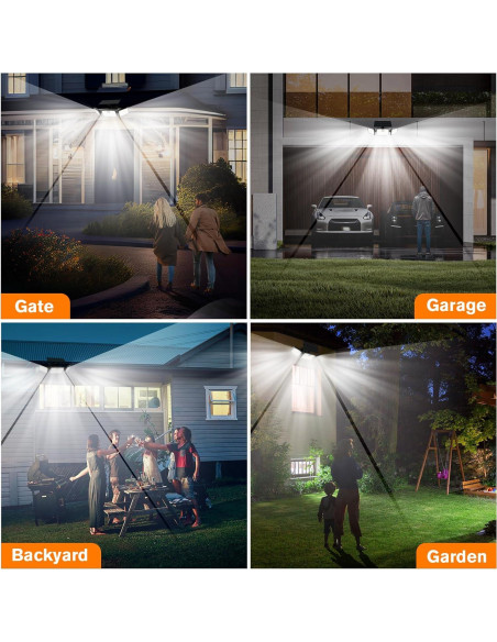 Luces Solares Exteriores Mihani 232 LEDs Carga Rápida 2 Pcs Luces Solares Exteriores Mihani 232 LEDs Carga Rápida 2 Pcs