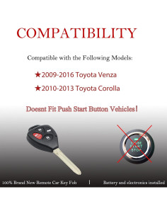 Control Remoto MechanMagic para Toyota Venza y Corolla 2