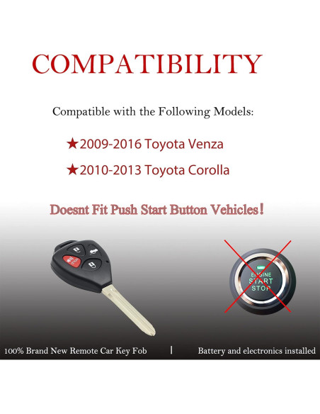 Control Remoto MechanMagic para Toyota Venza y Corolla