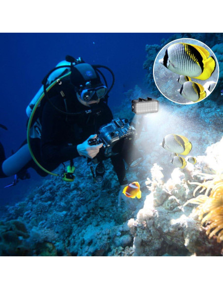 Luz de Buceo LED Suptig Impermeable 147ft para GoPro