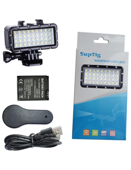 Luz de Buceo LED Suptig Impermeable 147ft para GoPro