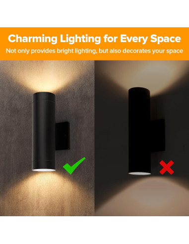 Aplique de Pared Exterior LUTEC LED 16W 2700K Negro Mate