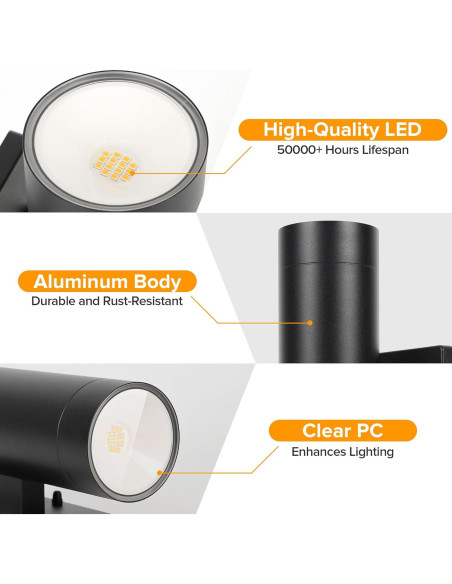 Aplique de Pared Exterior LUTEC LED 16W 2700K Negro Mate