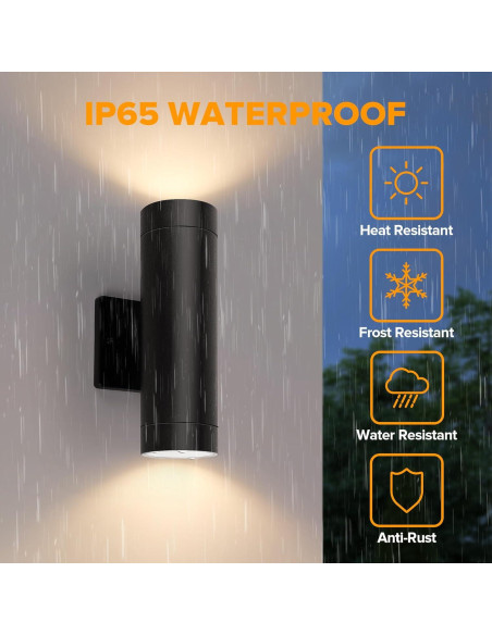 Aplique de Pared Exterior LUTEC LED 16W 2700K Negro Mate