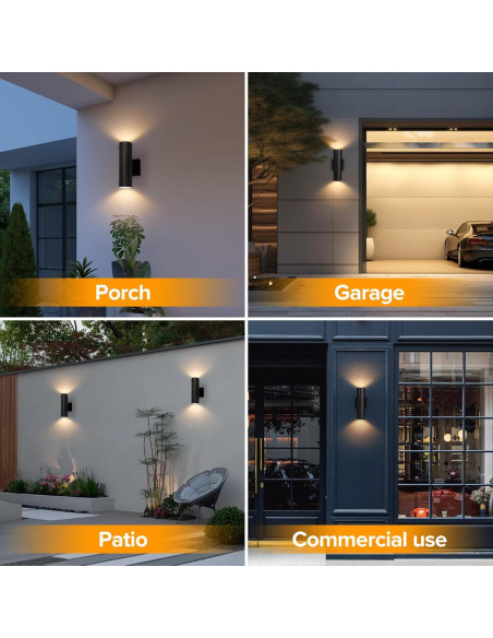 Aplique de Pared Exterior LUTEC LED 16W 2700K Negro Mate
