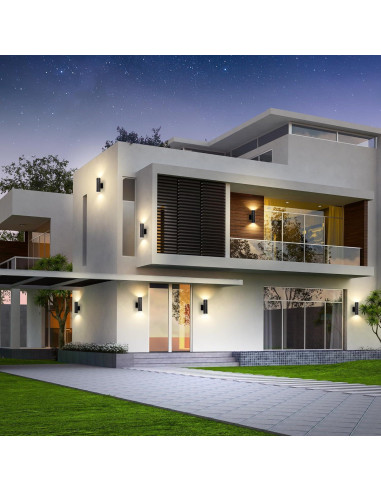 Aplique de Pared Exterior LUTEC LED 16W 2700K Negro Mate