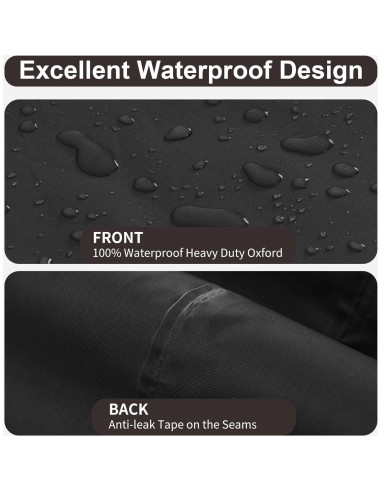 Cubierta de Sofá Exterior PureFit 3 Plazas Impermeable Negra