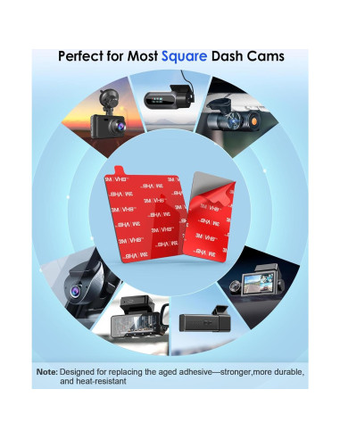 4 Almohadillas Adhesivas 3M VHB para Dash Cam VOLPORT