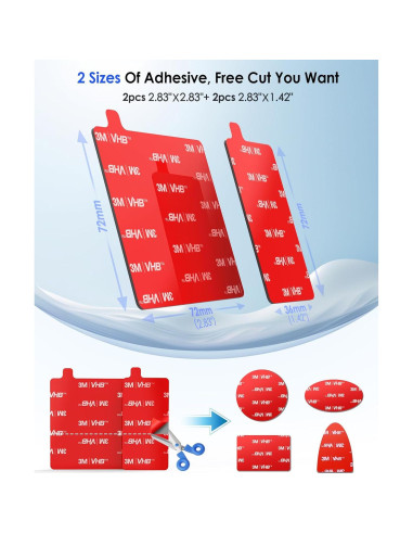 4 Almohadillas Adhesivas 3M VHB para Dash Cam VOLPORT